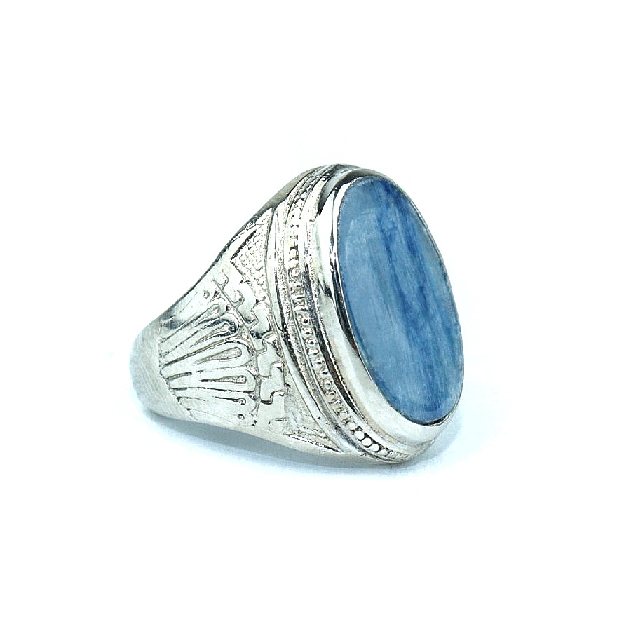 Natural Cincin Safir Ocean Blue Kyanite Free Memo