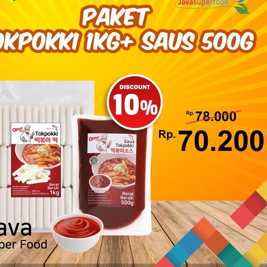 

➽ Paket Tteokbokki tokpokki 1kg + Saus Tokpokki 500g ۝