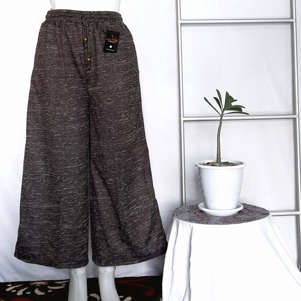 kulot jumbo berbahan twotone serat kayu premium celana panjang wanita big size kekinian highwaist murah