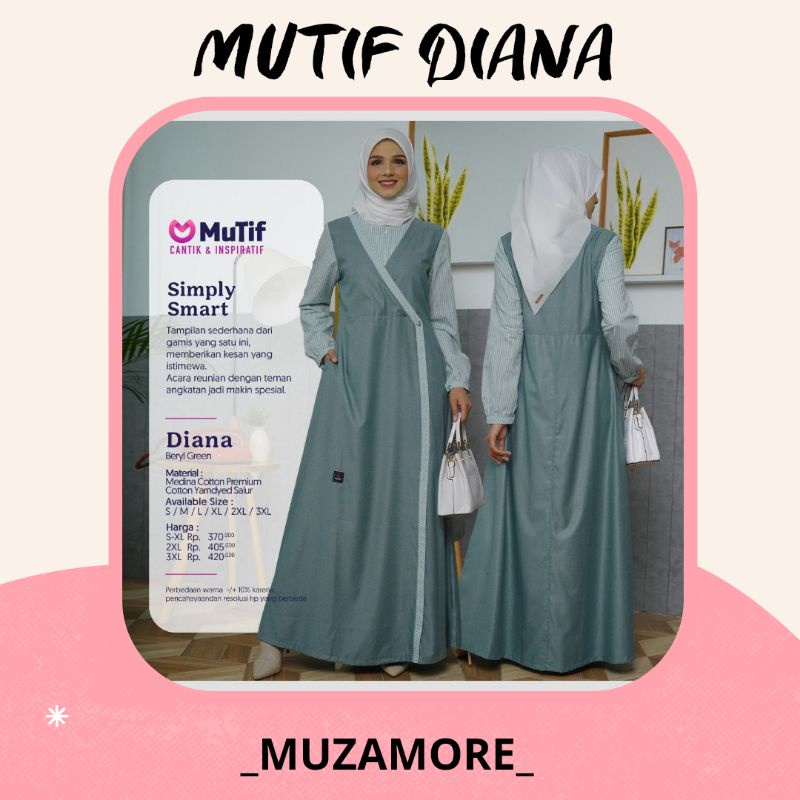 GAMIS MUTIF DIANA BERYL GREEN
