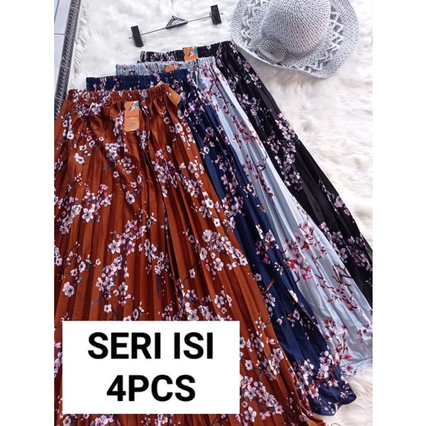 ROK DAILY /ROK DAISY/ROK PLISKET MOTIF SAKURA /ROK PLISKET MURAH /ROK WANITA/ROK MOTYF SUN FLOWERS