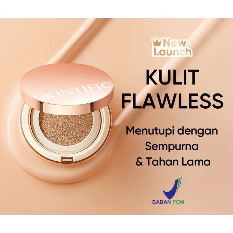 SKINTIFIC Cover All Perfect Air Cushion High Coverage Poreless&amp;Flawless Foundation 24H Long-lasting SPF35 PA++++