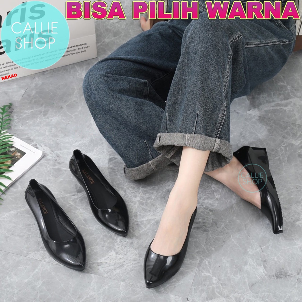 Sepatu Kerja Kuliah Formal Wedges Wanita Jelly Balance L537-B WGGLOS