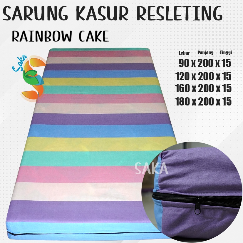 Sarung Kasur Busa Resleting 120x200x15 90x200x15/Sprei Resleting Aesthetic Kotak kotak