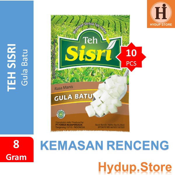 

Teh Sisri Minuman Bubuk Rasa Gula Batu Renceng Isi 10 Kemasan 7 Gram