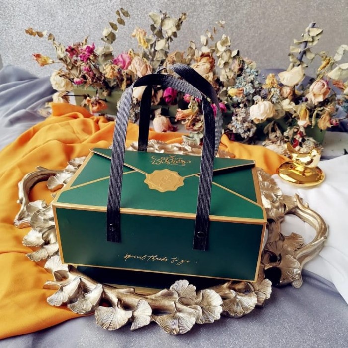 

Kotak Kue Cookies Packaging Box Tenteng Lebaran Hijau Unik Dan Elegan - Large 094