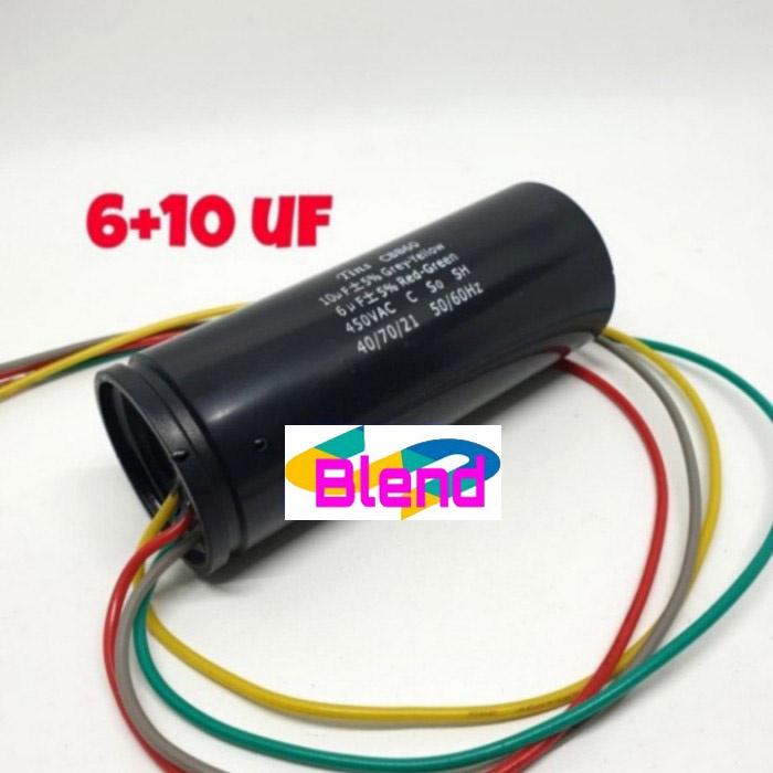 Kapasitor Mesin Cuci 6+10 uf/Capasitor/Capacitor Double 6+10 Mikro