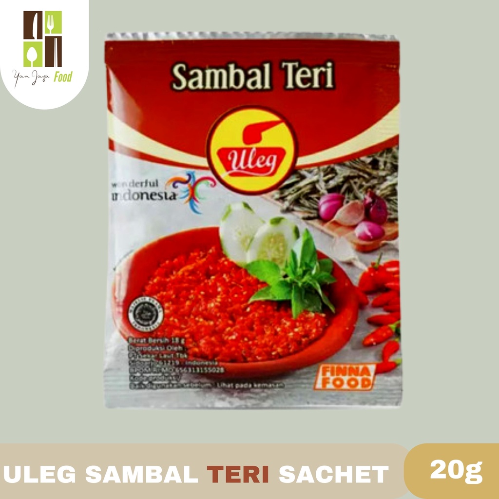 Uleg Sambal Finna Geprek/Rendang/Teri/Udang Sachet 10pcs/1 RENCENG