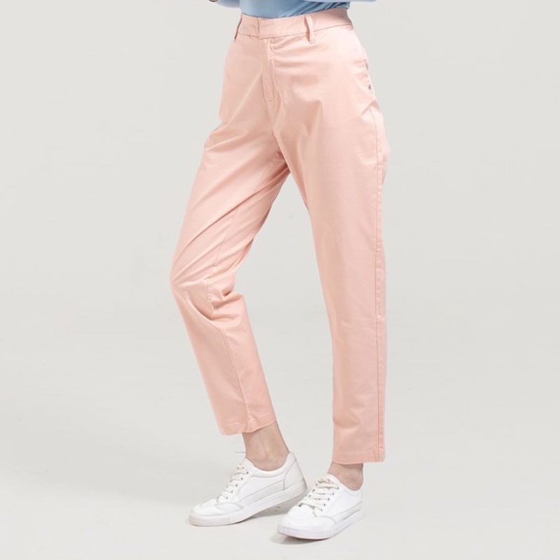 3Second Original Celana Basic Panjang Cotton Katun Spandex Long Pants Wanita Pink Evening Sand 10042
