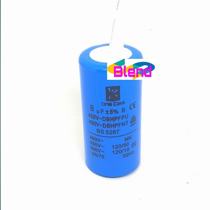 Kapasitor Mesin Cuci 8 uf Bulat Single/Capacitor Pompa Air 8 Mikro