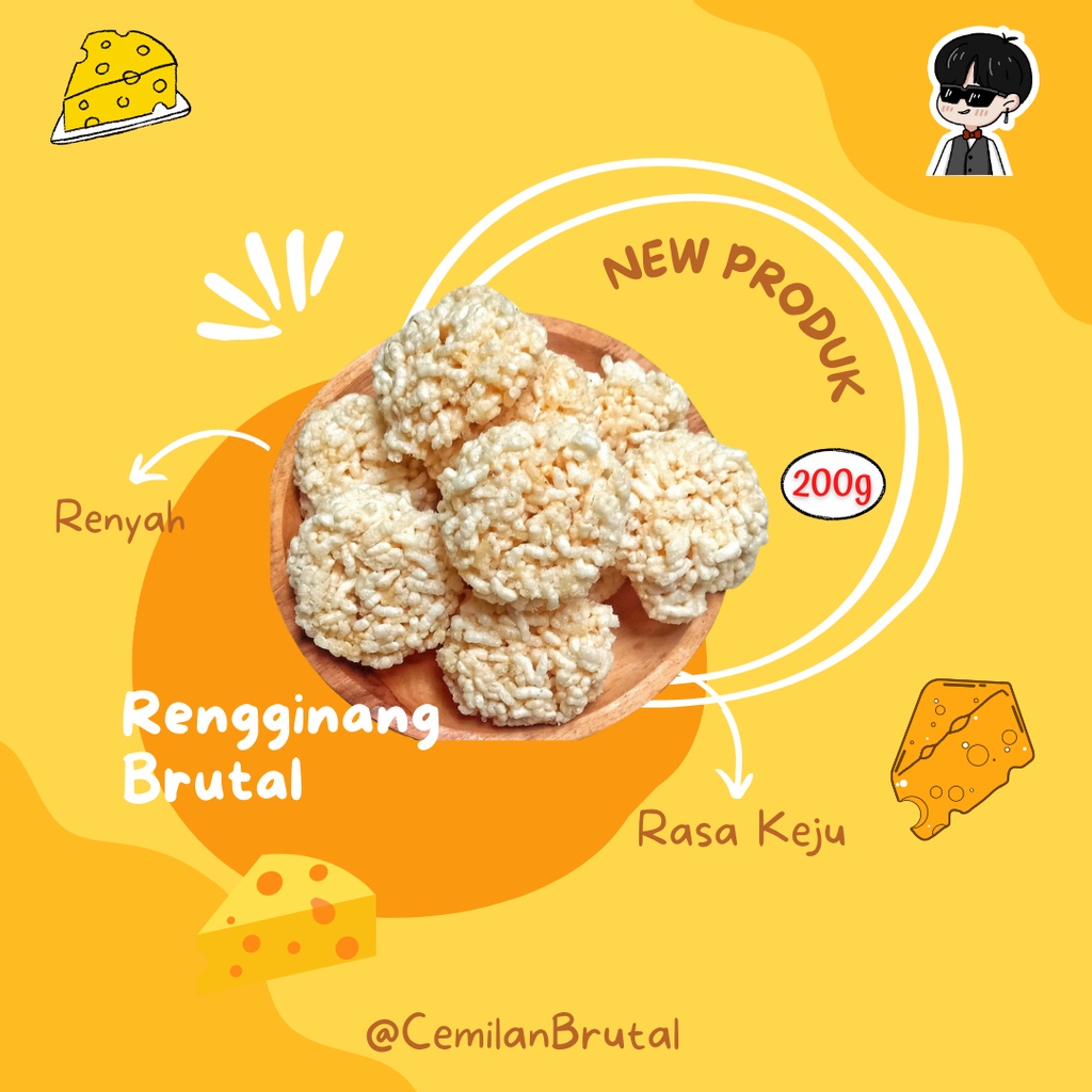 

Rengginang Brutal Rasa Keju Craft Isi 200gr