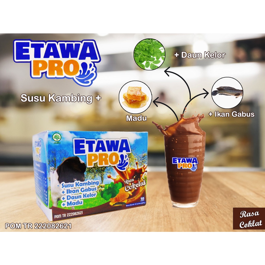 

Susu Kambing EtawaPro / Etawa Pro Ikan Gabus Daun Kelor Original Rasa Coklat