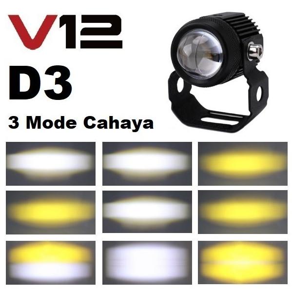 Lampu Sorot Tembak Laser Gun Mini LED V12 D2 D3 Mobil Motor Lasergun