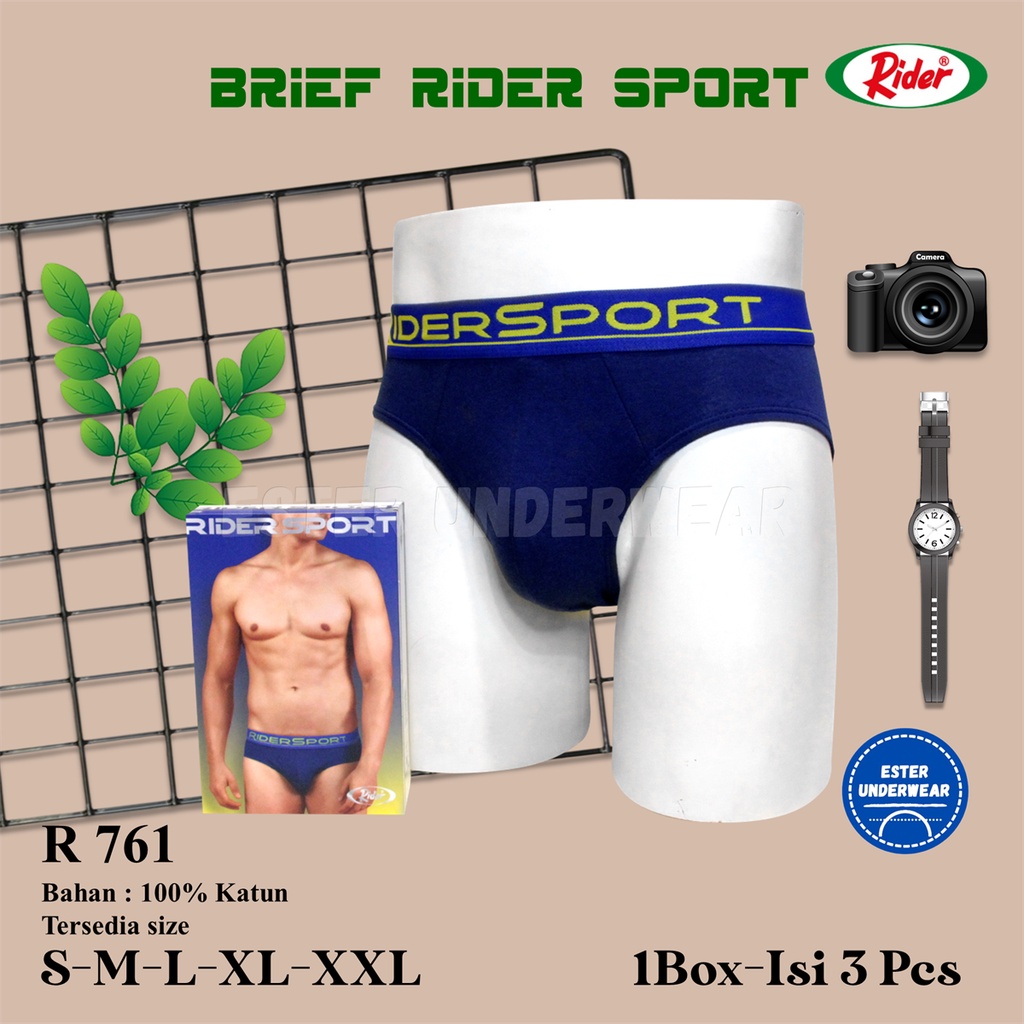 Celan Dalam Pria Rider Sport R 761 Isi 3Pcs/Pack Bahan Katun