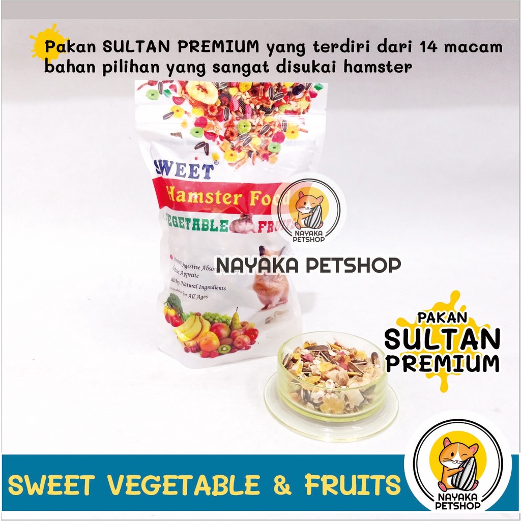 Sweet Vegetable Fruits 300 gr Pakan Hamster Premium Makanan Racikan Buah Sayuran Kering Hamsfood Hamfood Mix