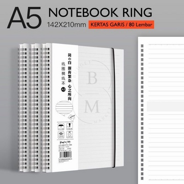 

NOTEBOOK RING SPIRAL A5 HARD COVER TRANSPARANT / BUKU CATATAN / BUKU TULIS 80 LEMBAR - 5852