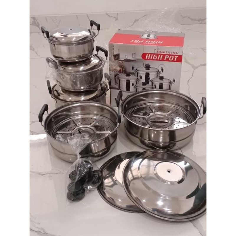 set panci stenlis steamer