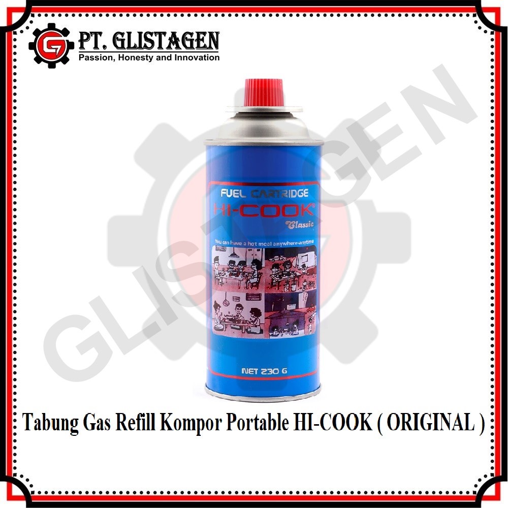 Refill Gas Kompor Portable Refill Gas Isi Ulang Gas Super Cook (Hi Cook) isi 230gr ORIGINAL