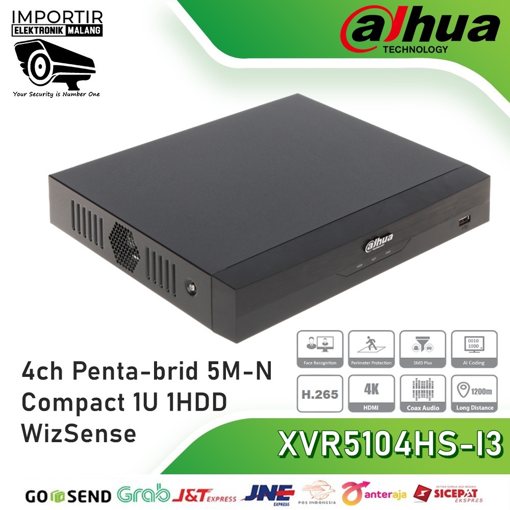 DVR DAHUA 4 CHANNEL DH-XVR5104HS-5M-I3 WIZSENSE CCTV 4CH 5MP