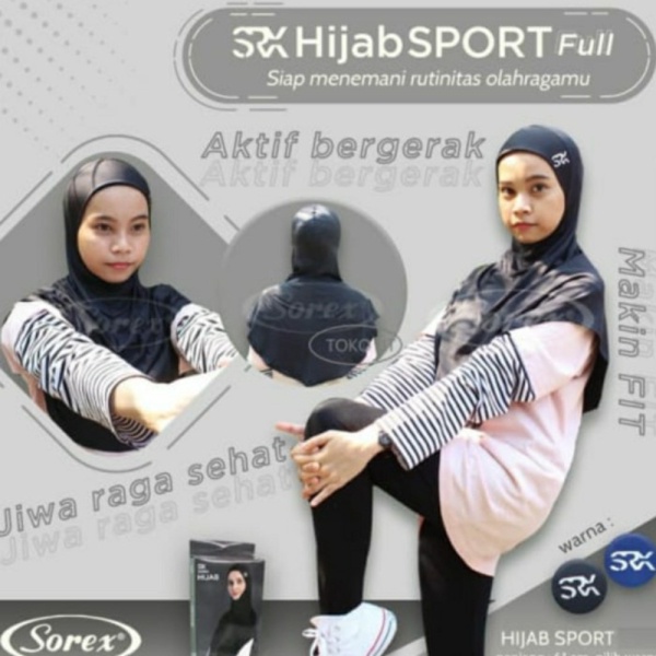 Dijual Jilbab Olahraga Hijab Sport sorex 4434 Full Kerudung Instan Sporty - Biru Berkualitas