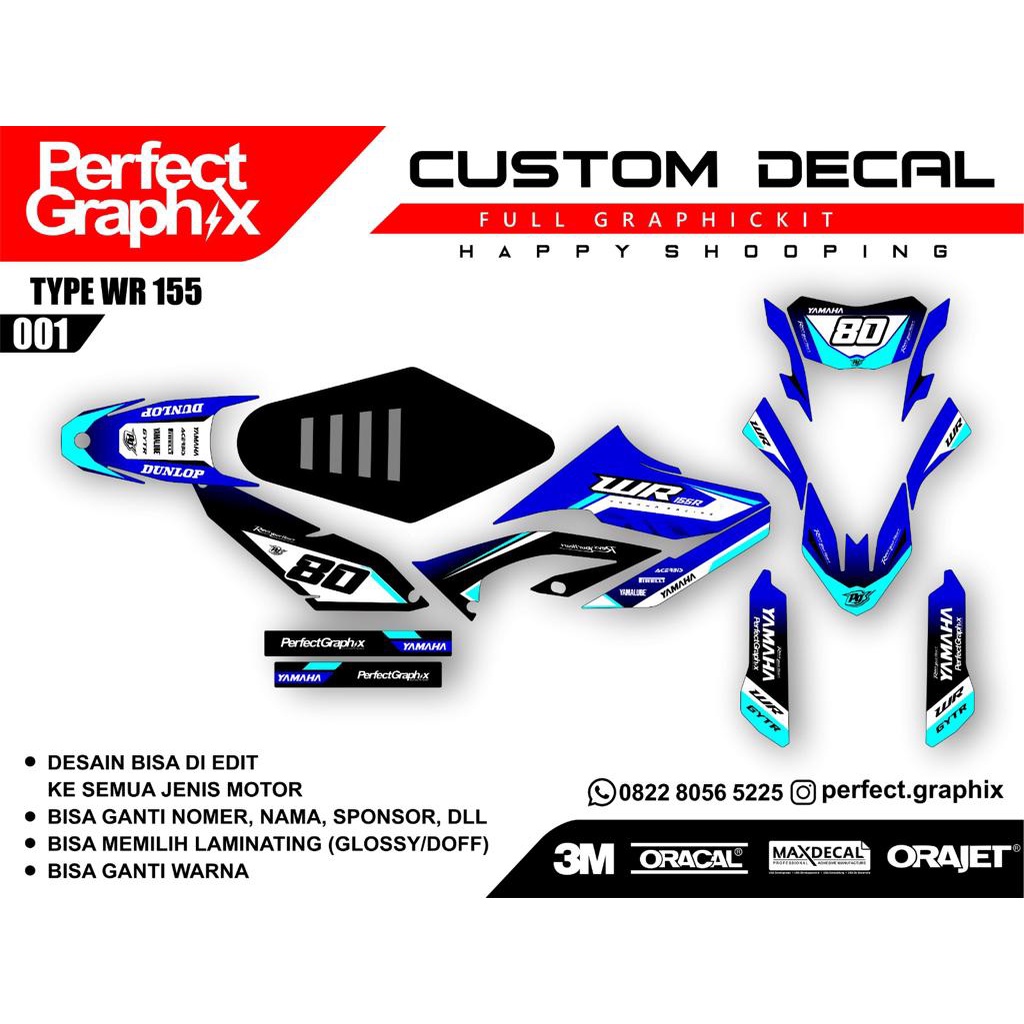 DECAL WR 155 FULL BODY DECAL WR [BISA CUSTOM] DECAL WR SUPERMOTO DECAL SUPERMOTO