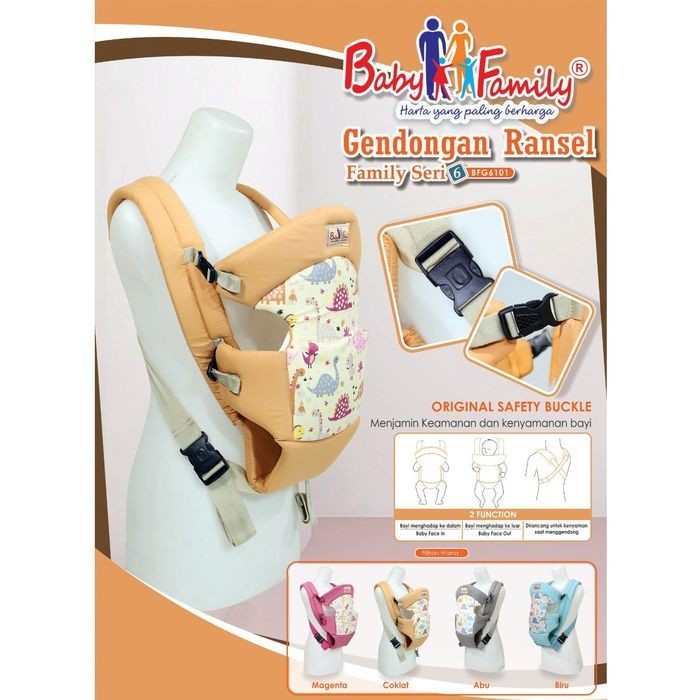 gendongan bayi  Gendongan Ransel Baby Scots Scoot Scot Bayi Baby Family 6 BFG6101 - Abu-abu(L2A9) ge
