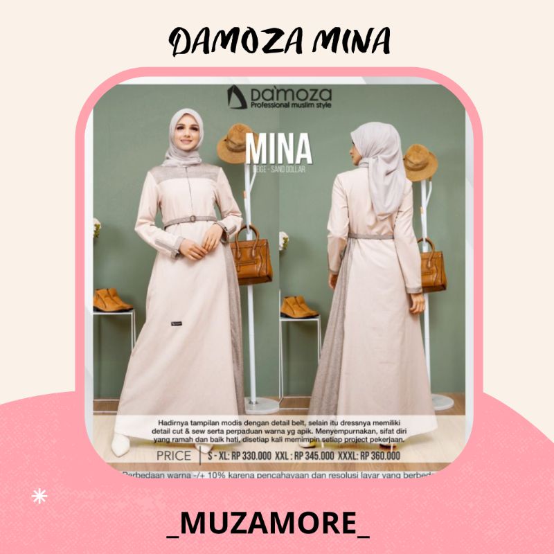 MUTIF GAMIS DAMOZA MINA BEIGE TERBARU 2023