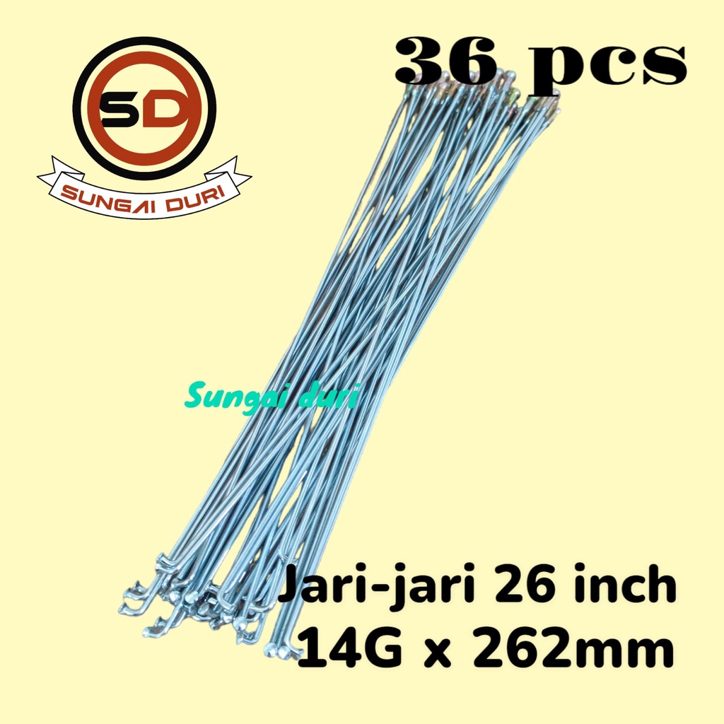 ruji jari jari sepeda 26 inch 14g x 262mm chrome