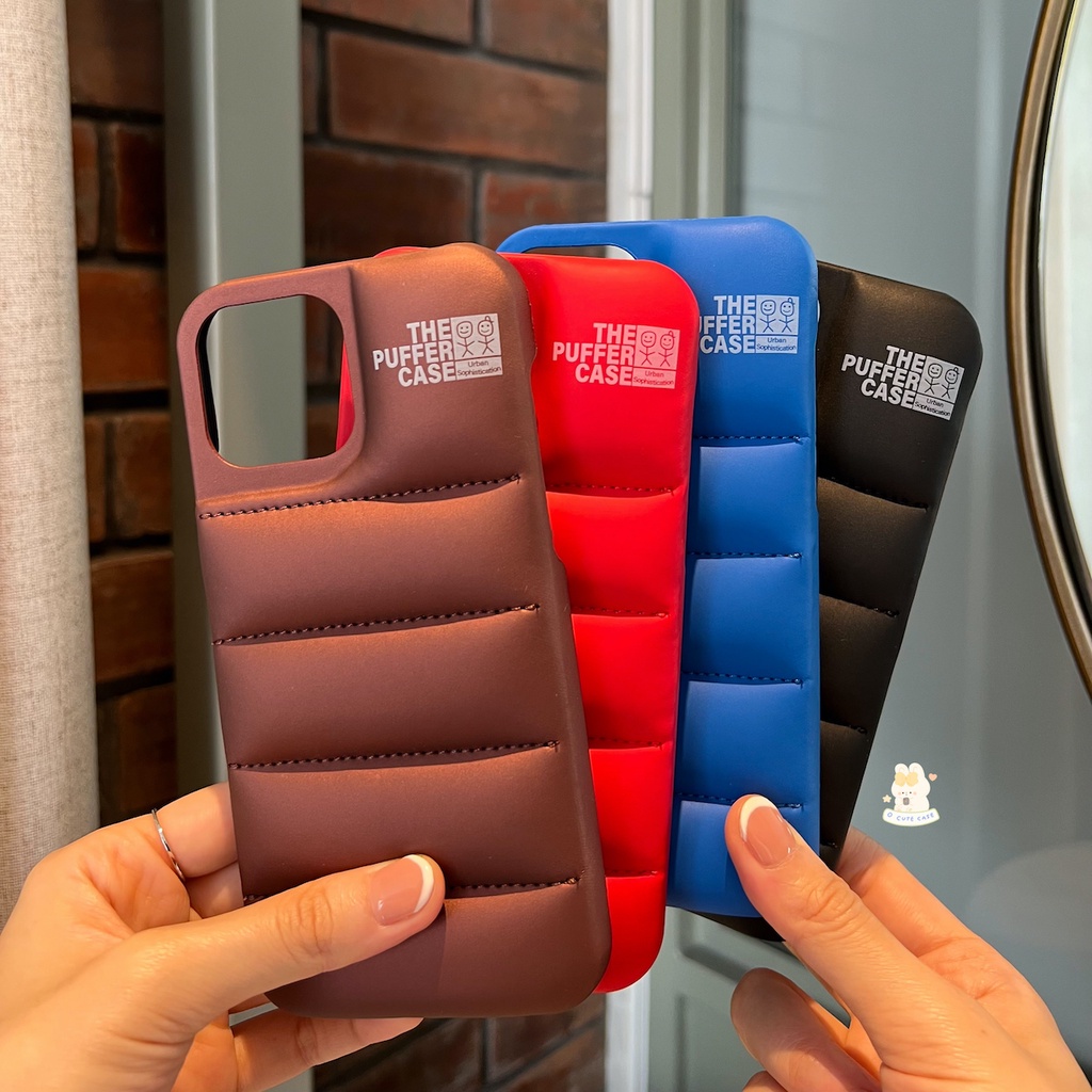 READY | The Puffer Case Black Brown Lilac Pink Iphone X - 13 Pro Max