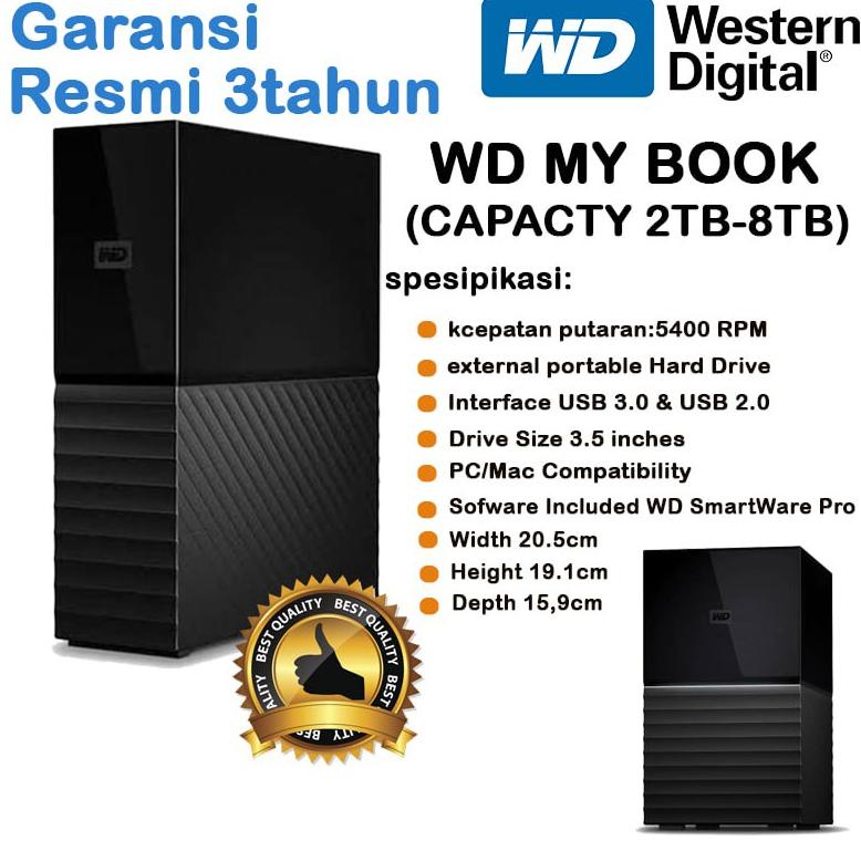 WD My Book New Design 8TB - HDD /HD / Hardisk / Harddisk External 3.5
