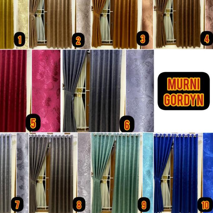 ◘ Gorden hordeng Embos blackout polos motif bunga timbul ™