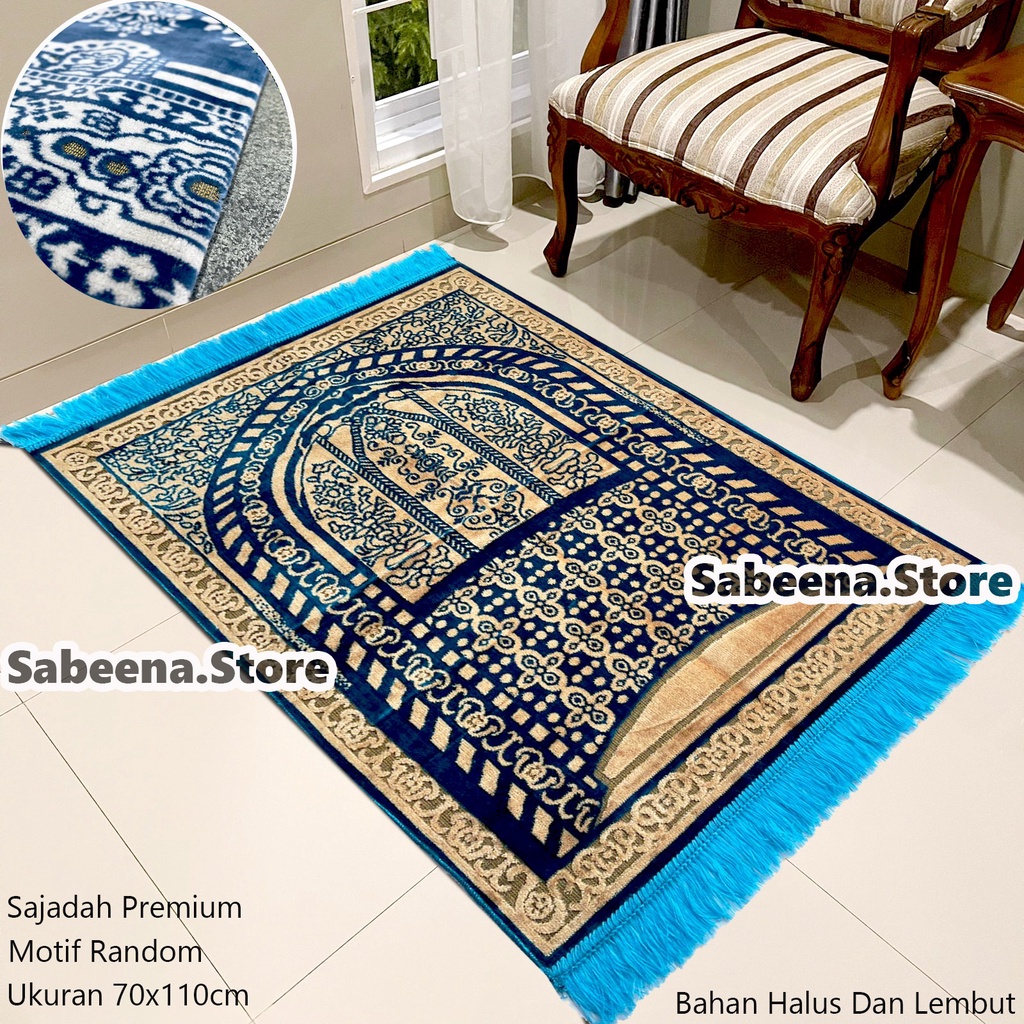 Sajadah Premium Turki Kulaitas Bulu Halus &amp; lembut Motif Random Ukuran 70 x 110