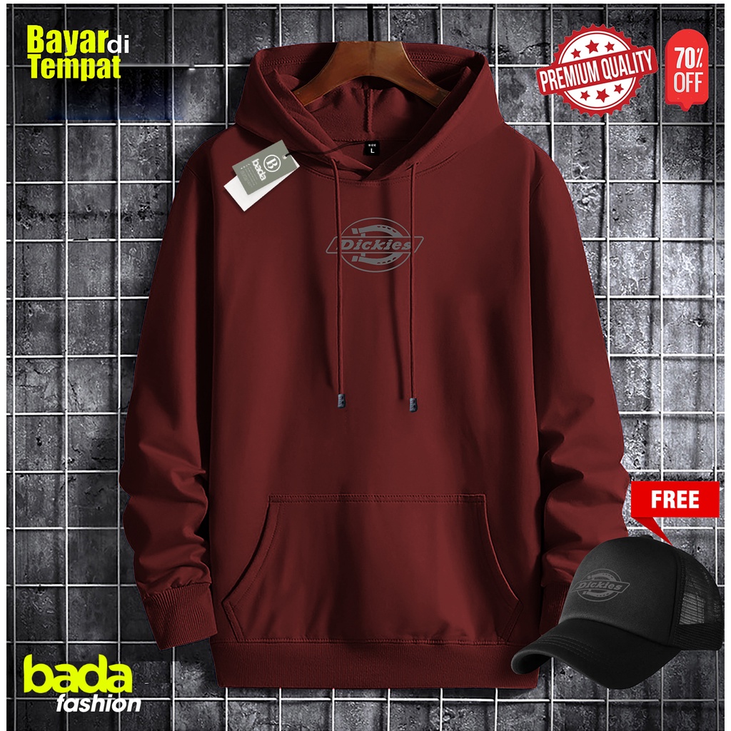 Beli Hoodie Gratis Topi... !!! Hoodie Zipper Dikies Logo Silver Premium Cod