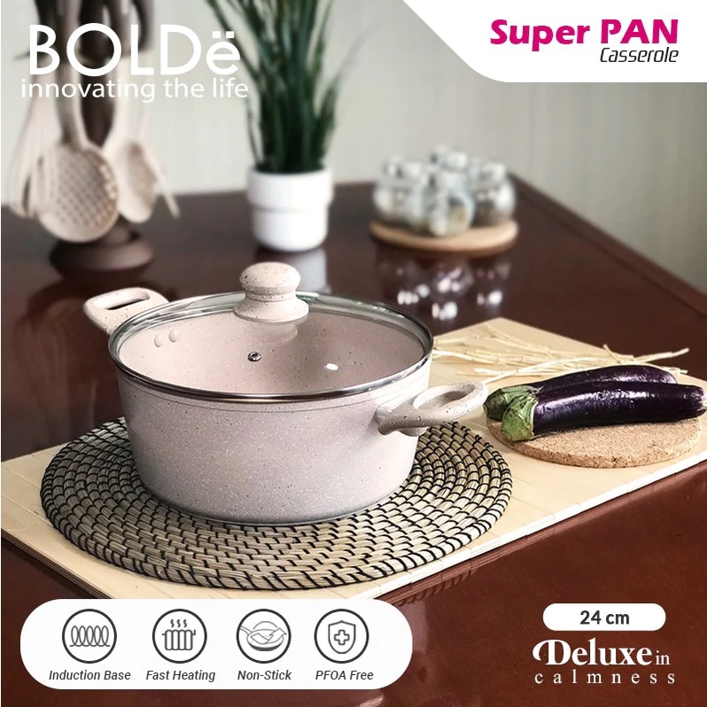 Panci Casserole 24CM + Lid Granite Coating BOLDe