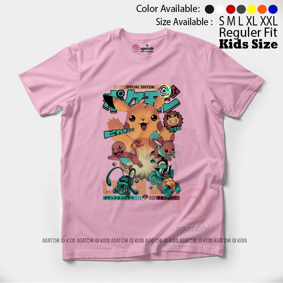 Baju Kaos Atasan Anak Laki - Laki Agatchi Motif Pikachu - Spesial Edition