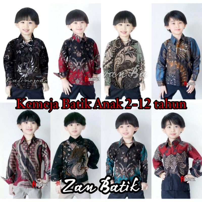 BAJU BATIK ANAK LAKI LAKI UMUR 2-13 TAHUN KEMEJA BATIK ANAK LAKI LAKI MODERN KEMEJA BATIK ANAK COWO 