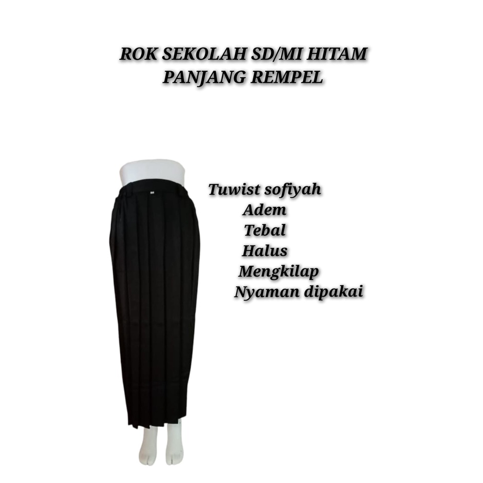 Rok seragam sekolah SD/MI Panjang Kelas 1/2/3/4/5/6 XL rempel polos