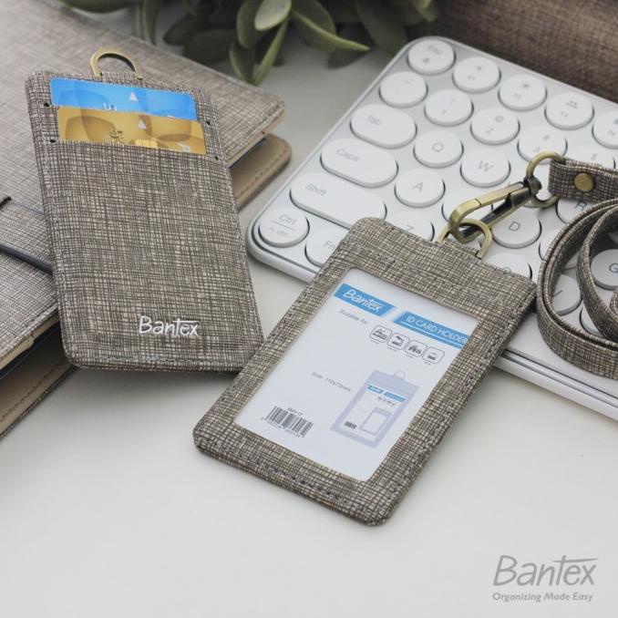 

Terbaru !!! Bantex Name Tag Id Card Holder Kulit Beige 8869 13 Tali Lanyard