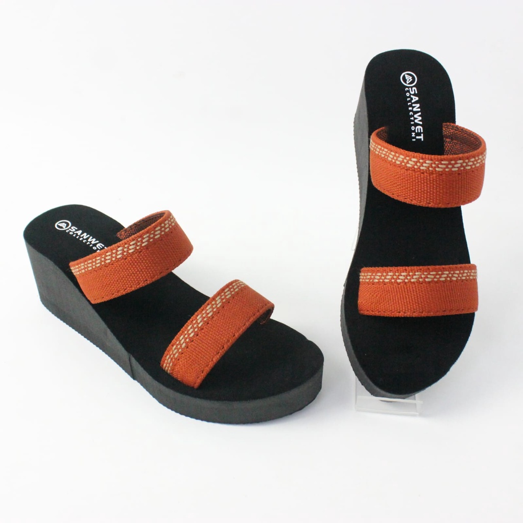 Sandal Wedges Wanita Ban 2 tinggi 9 cm