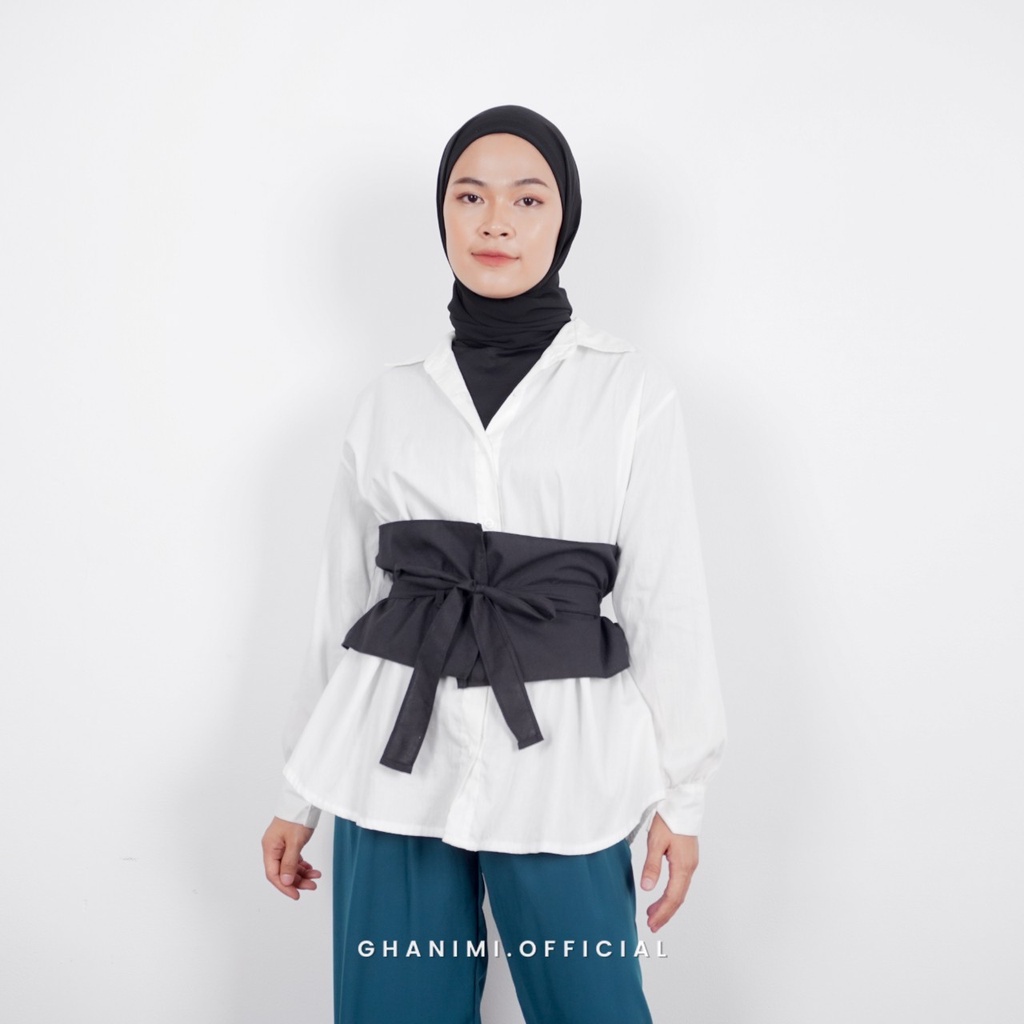 Ghanimi -  Lala Obi Belt / Ikat Pinggang Ruffle / ikat pinggang kain tali aksesoris kemeja polos