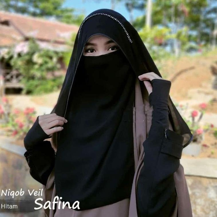 {XR.9Fe23ᴼ} NIQAB BUTTERFLY MANIK /NIQAB PONI 2 LAYER/CADAR VEIl LAYER