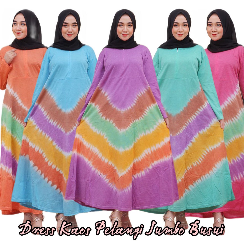 GAMIS KAOS TIEDYE RESLETING DEPAN BUSUI BUMIL KEKINIAN ADEM MURAH