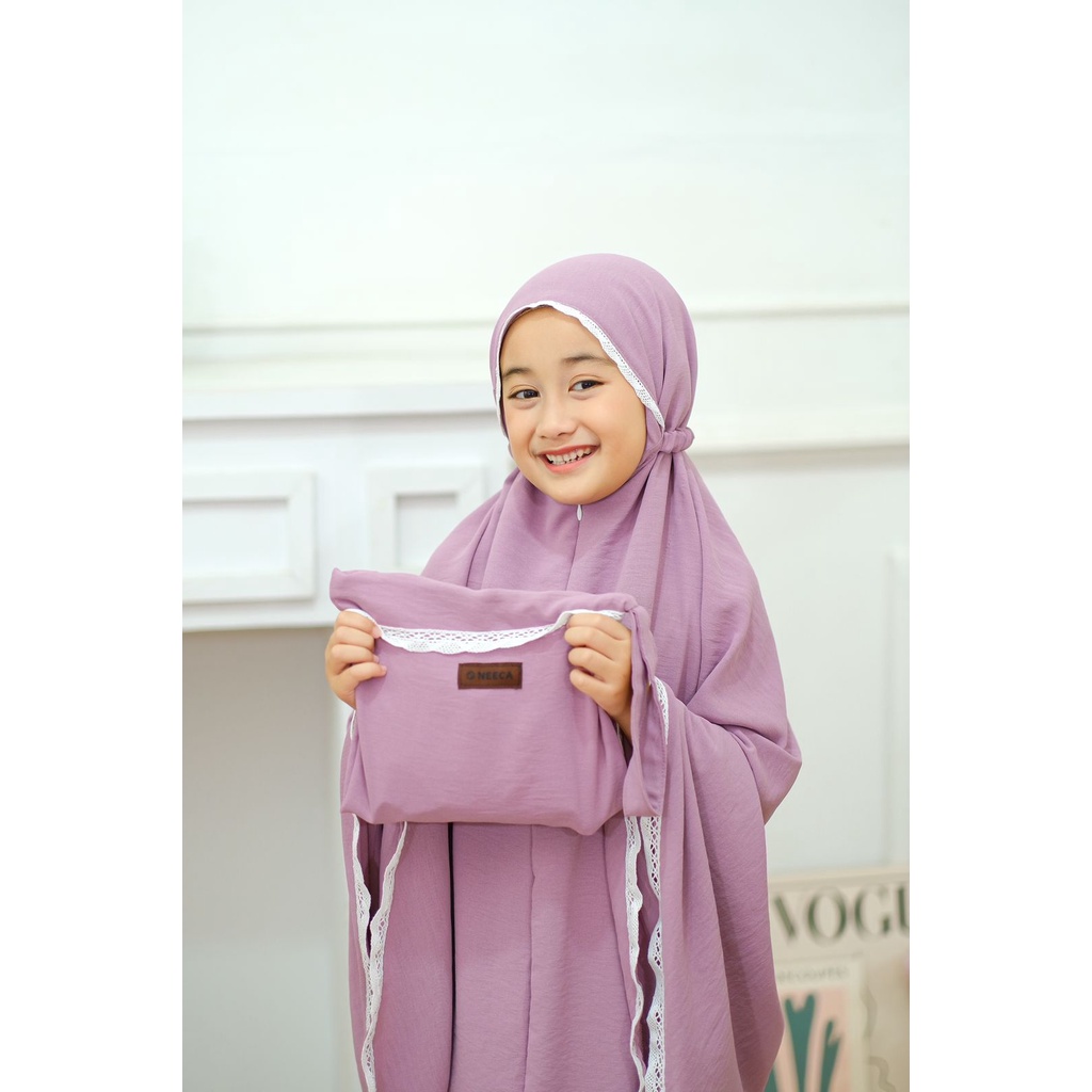 Mukena Anak Airflow  Dengan Tas Mukena Anak Rayon Crinkle Neeca Kiddos Size M L