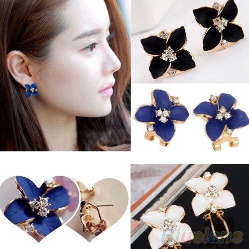 Anting Wanita Model Hias Batu Permata Crystal Bling Bling Style Korea Fashion