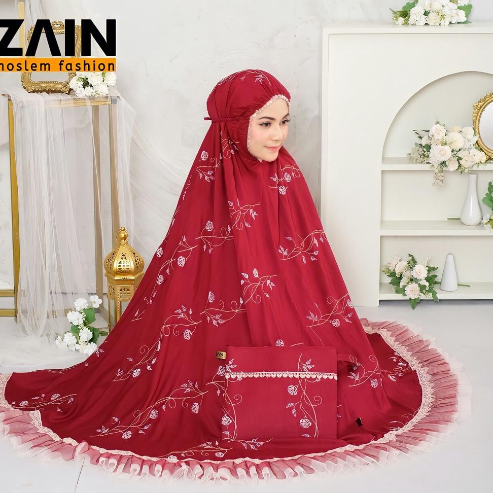 SPECIAL PRICE ZAIN - Mukena Dewasa Rayon Bordir Bunga Teratai Nazwa Series Zain