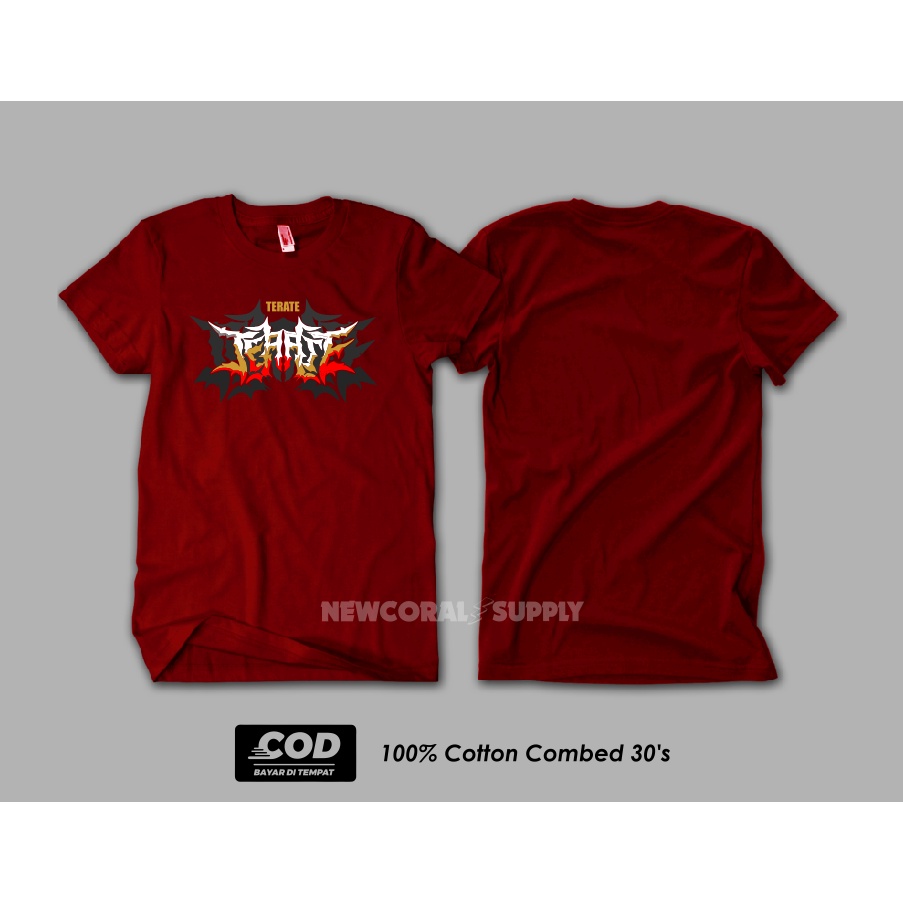 Baju Kaos Tshirt Pencak Silat PSHT TERATE warna PUTIH Cotton Combed 30s Kualitas Distro Termurah