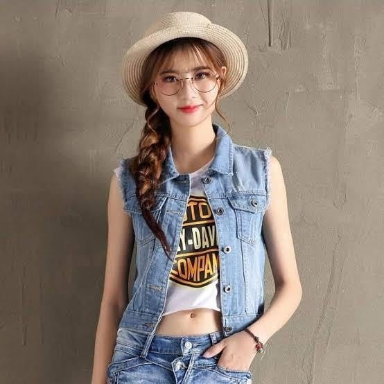 BISA COD KS Rompi Jeans Wanita Vian Vest Jeans /VEST RAJUT/VEST WANITA/VEST PRIA/VEST VINTAGE/VEST