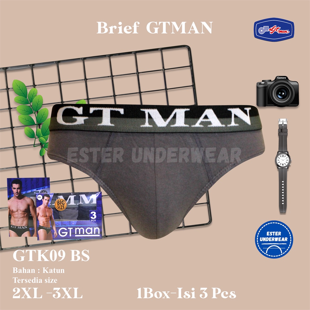 Celana Dalam Pria Big Size GTMAN GTK09 BS 1Box Isi 3 Pcs