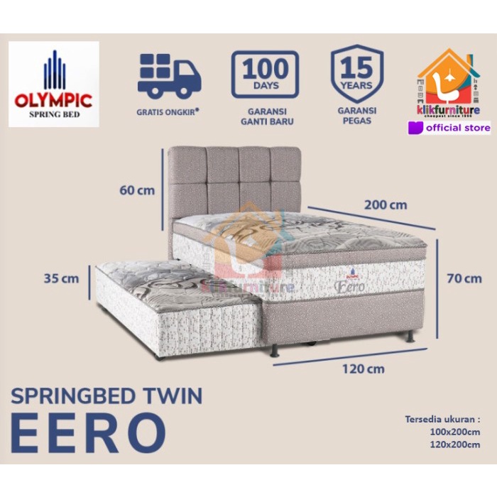 Tempat Springbed Twin 2In1 Ranjang Anak 2 Tingkat Eero Olympic