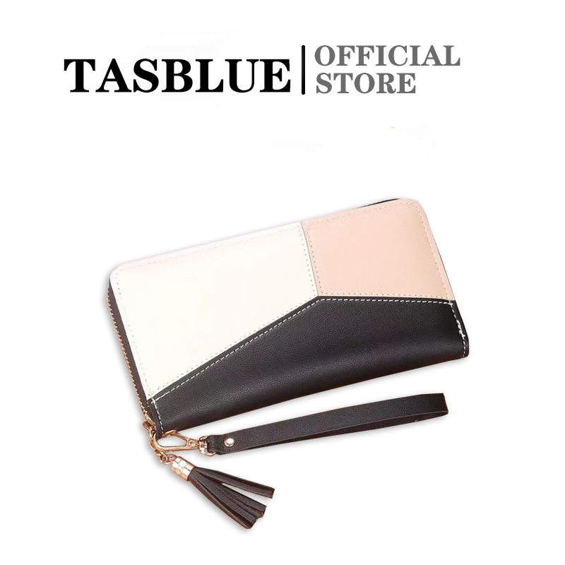 TASBLUE Dompet Lipat Wanita Dompet Wanita 3 Warna Dompet Wanita Ritsleting Panjang Dompet Koin Dompet D57 Dompet Panjang Dompet Lipat Wanita Multifungsi Fashion Dompet Panjang